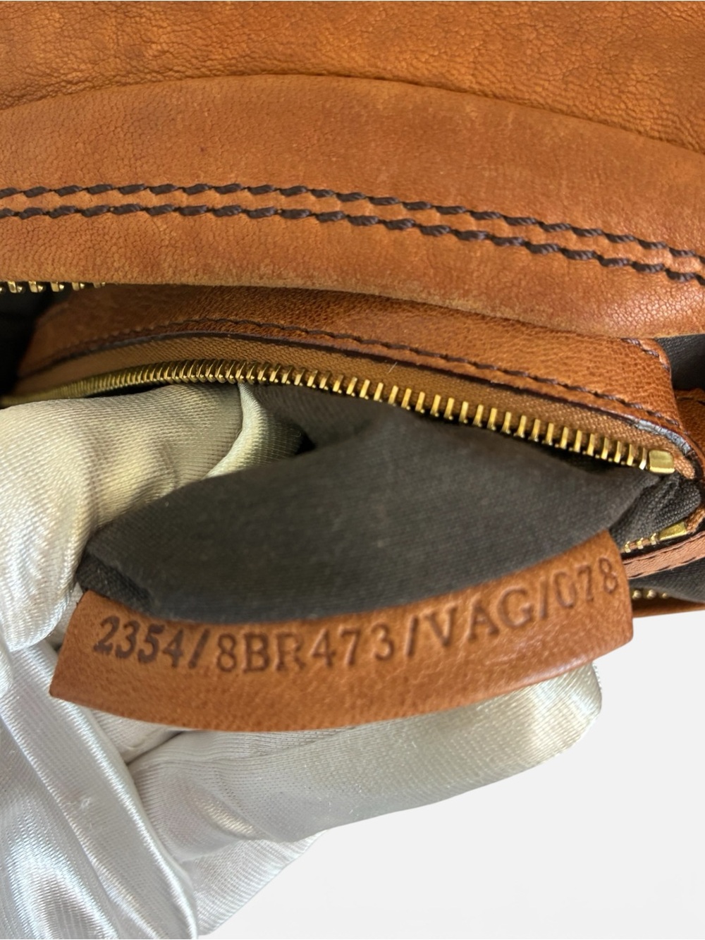 Fendi Tan Leather Shoulder Hobo with Gold Chain Accent - Picture 11 of 11